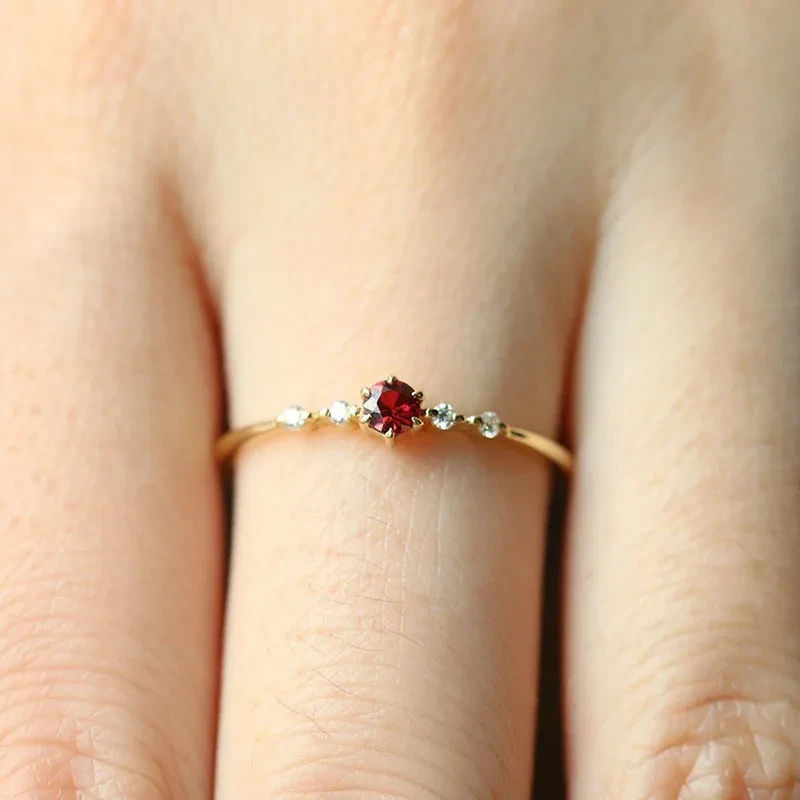 Copper Plating Ruby Ring Design For Women
