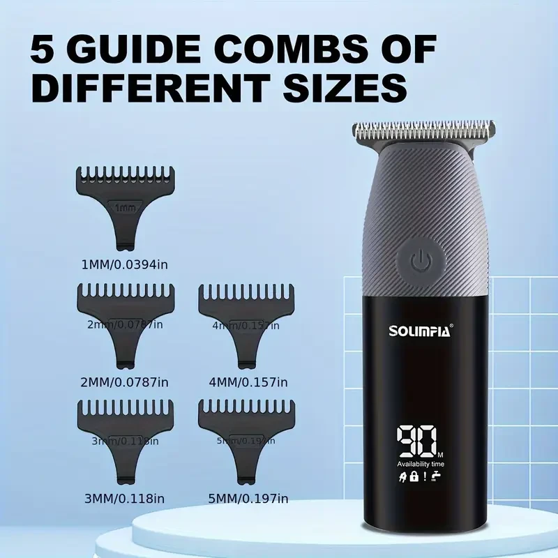 Portable Mini Electric Hair Clipper LCD Digital Display