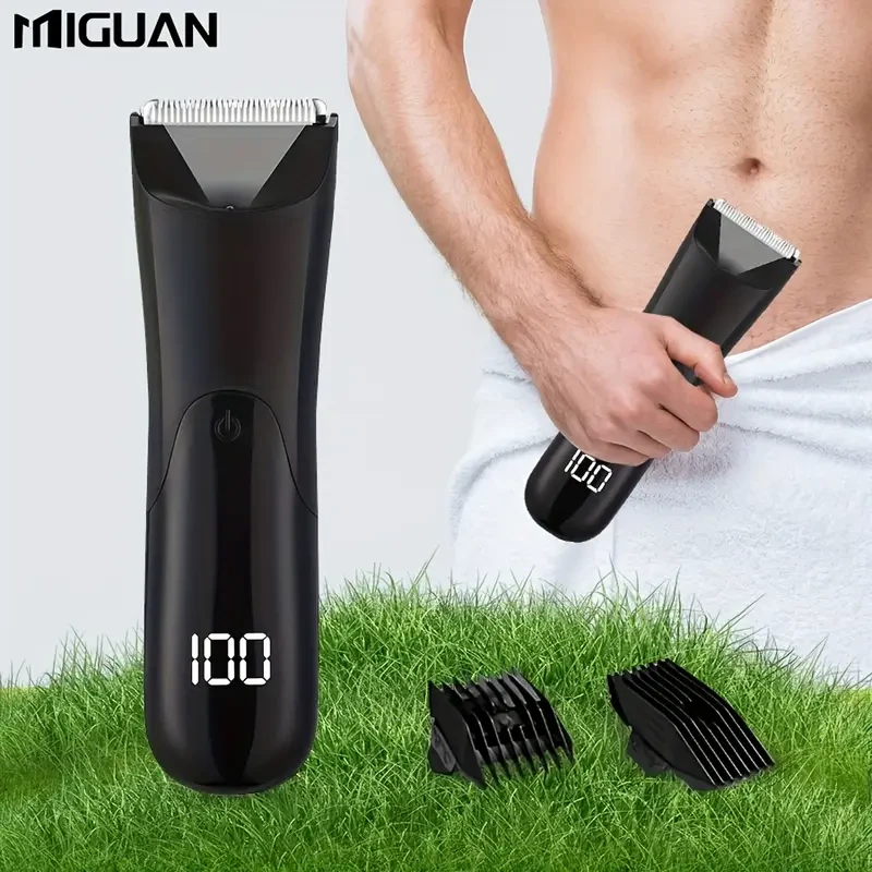 MIGUAN Men's Body Trimmer Electric Shaver, Ceramic Blade