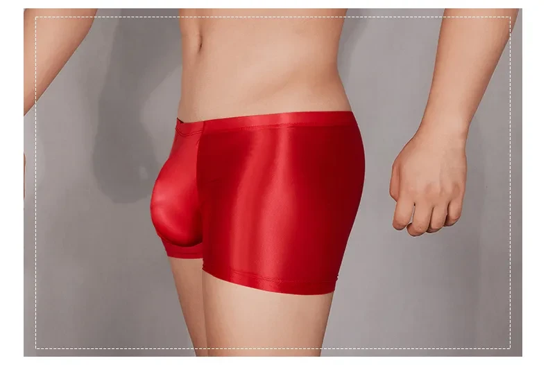Oil Glossy U Convex Ultra-thin Transparent Men's Comfortable Stretch Shorts