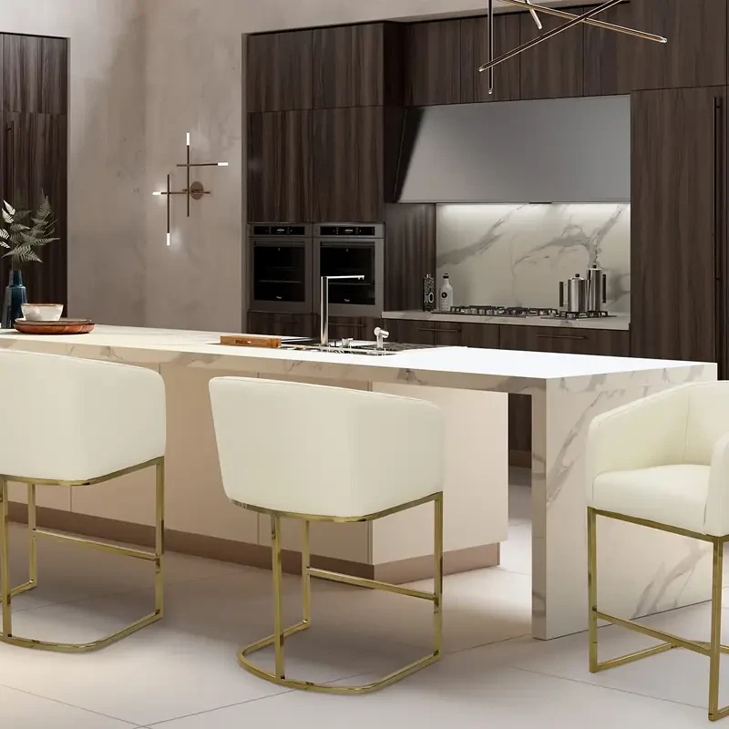 High-Resilience Foam Seat, Ergonomic Back Support For Kitchen Islands