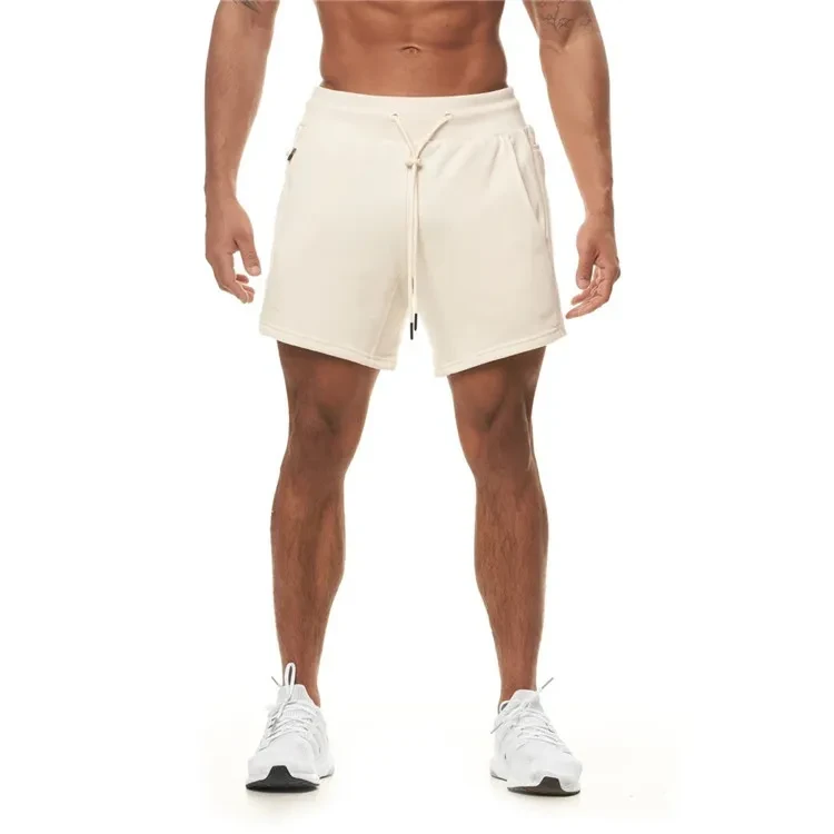 Summer Men's Multi-pocket Sports Shorts Creamy White