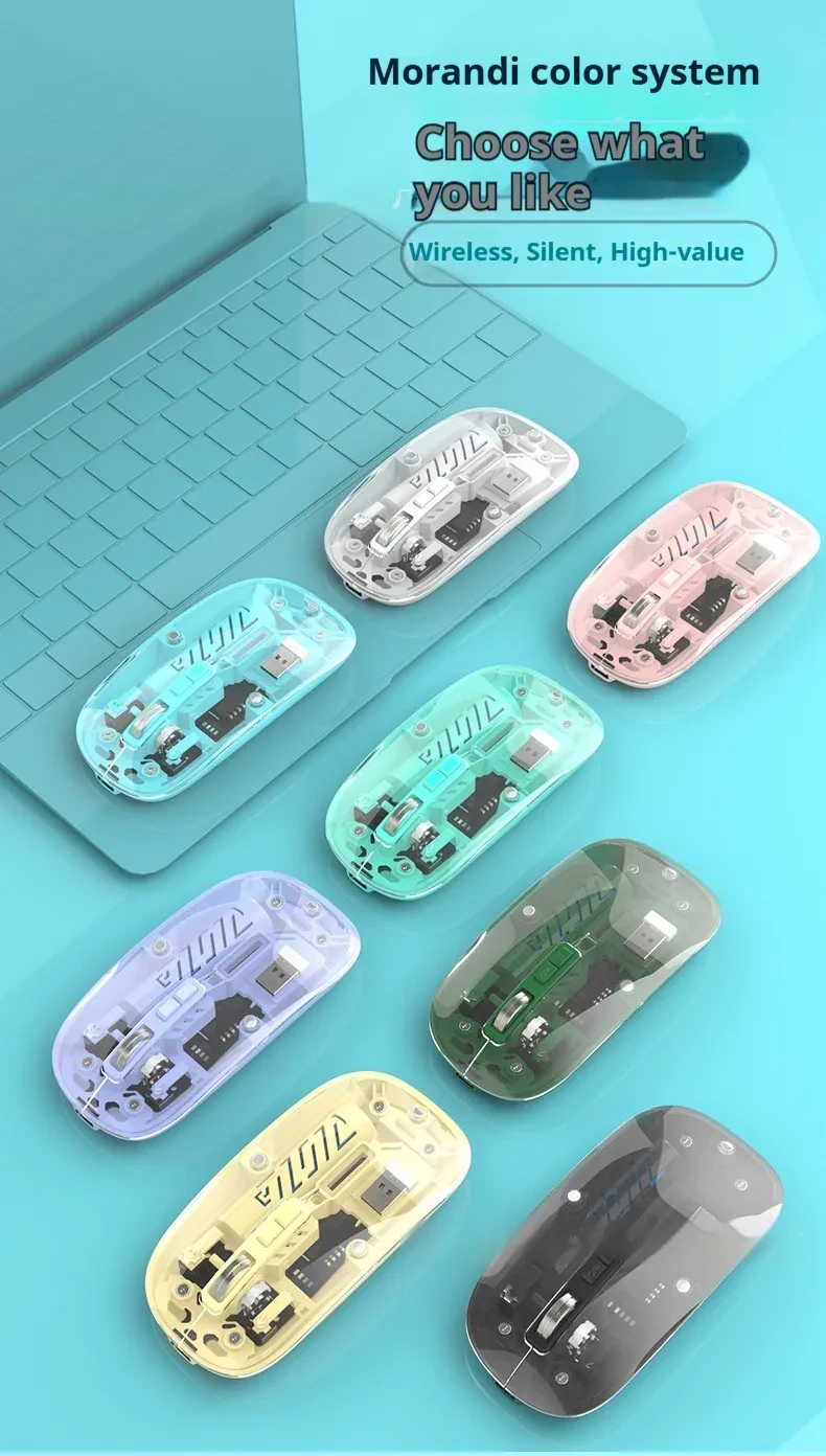 Wireless Transparent Typec Charging Mouse