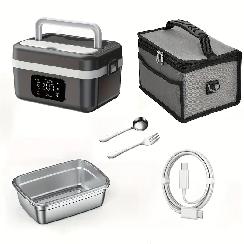Portable Electric Lunch Box with Thermal Insulation - USB-C Fast Heating