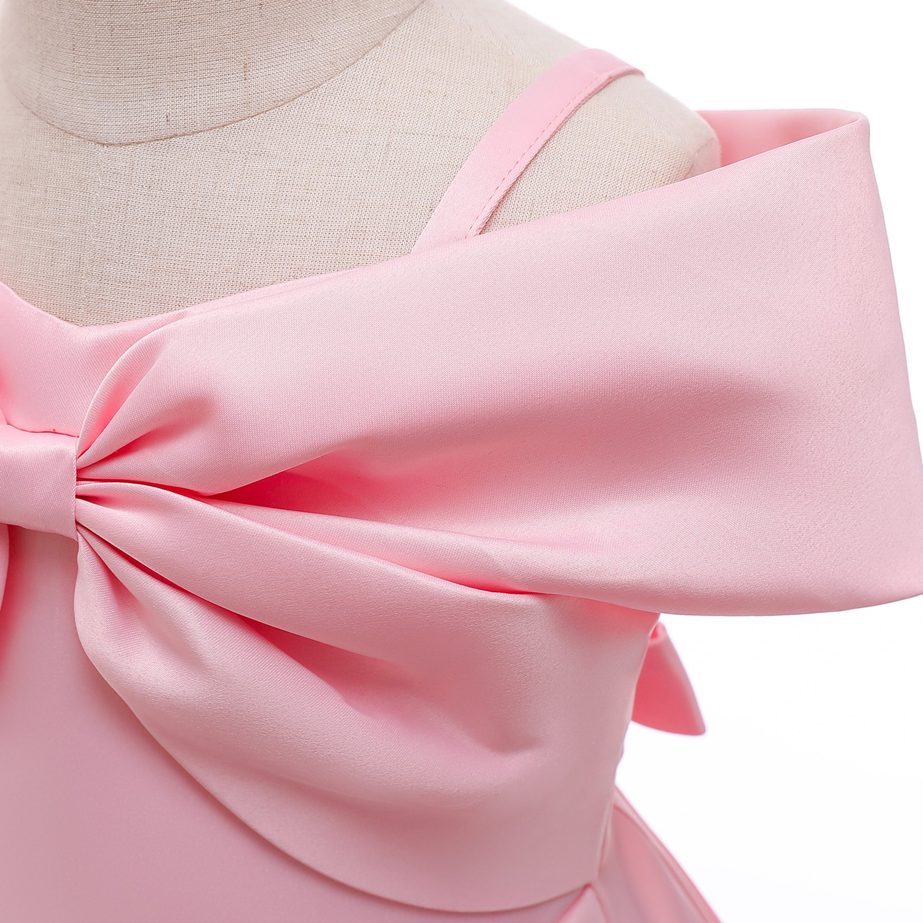 Children's Pink Summer Dress With Suspenders Fashionable Princess Dress Children's Full Dress