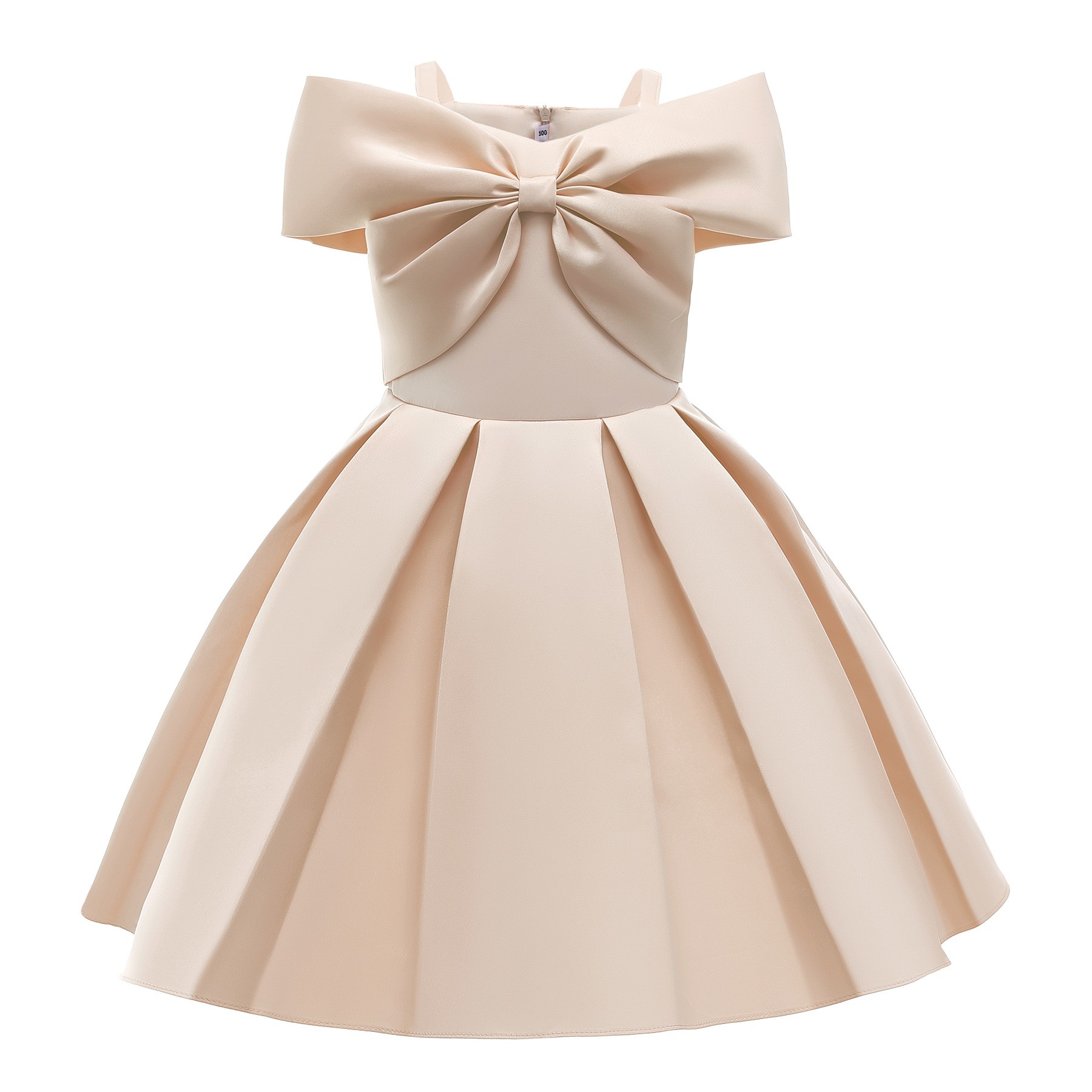 Children's Pink Summer Dress With Suspenders Fashionable Princess Dress Children's Full Dress