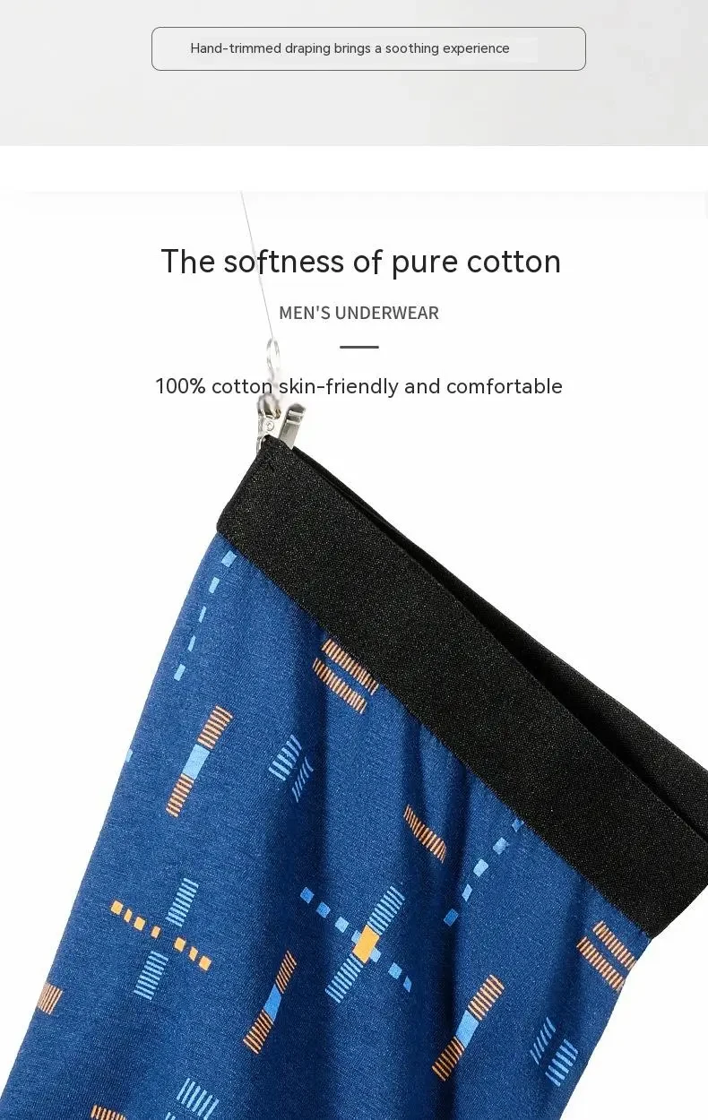 Breathable Printed Summer Thin Plus Size Men's Cotton Antibacterial Boxers Shorts