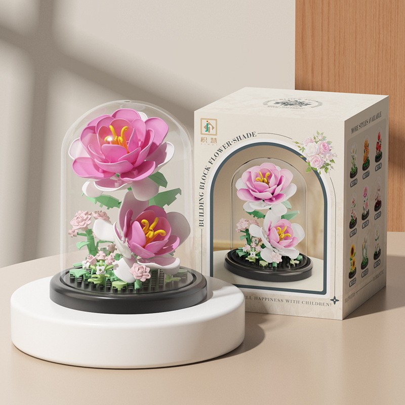 Eternal Flower Basket Decoration Rose Bouquet Children Educational Assembly Toy