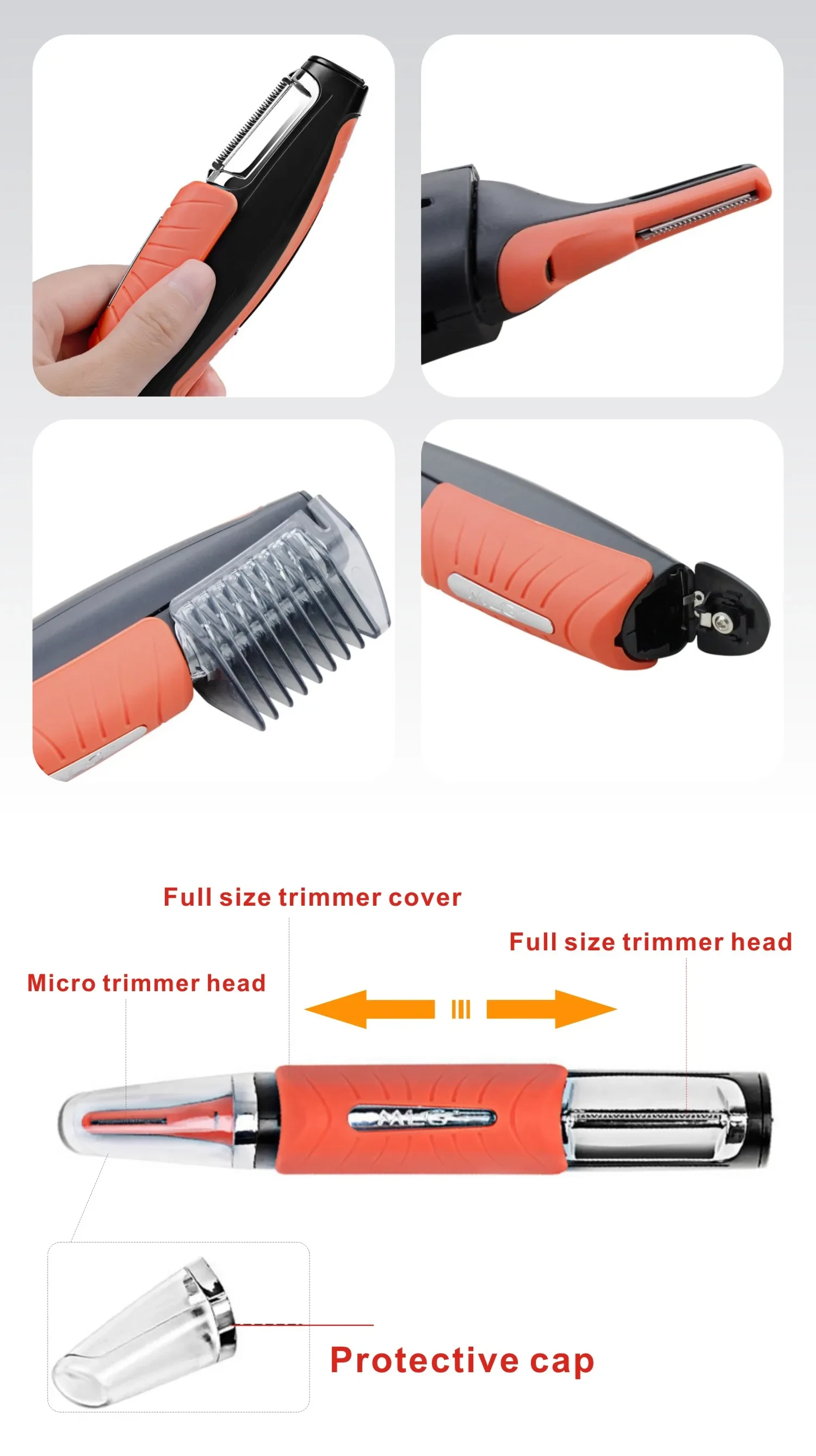 Multifunctional Double-head Shaving Machine Eyebrow Nose Hair Trimmer