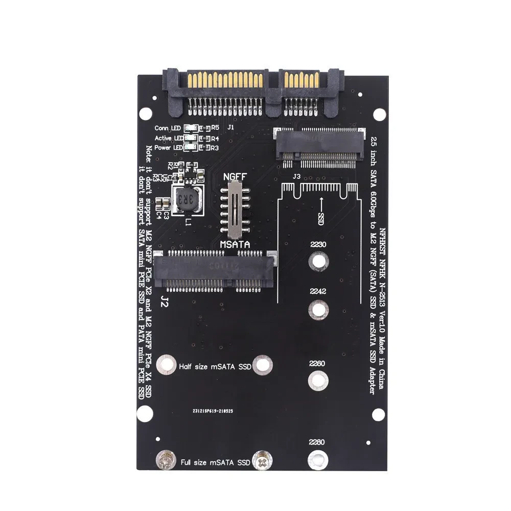 SATA3 To M2 NGFF MSATA SSD Conversion Card Adapter Card Switchboard