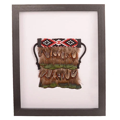 Framed Mini Korowai with Red Band