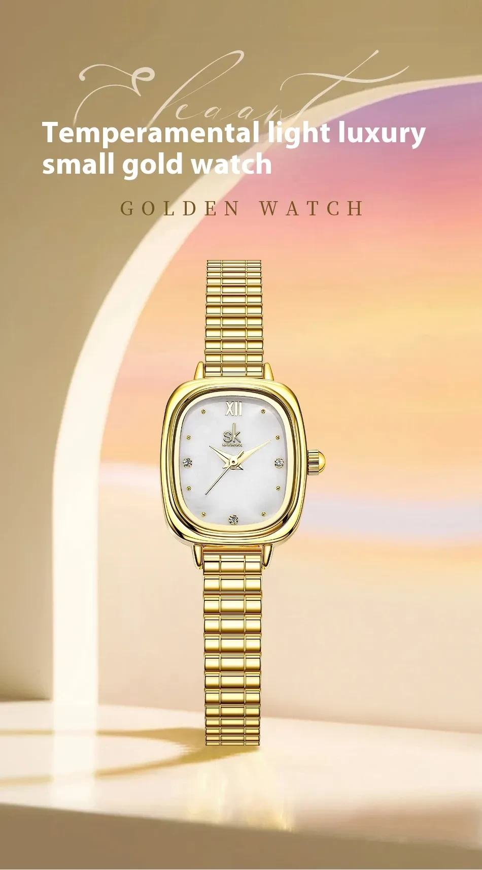 Steel Belt Waterproof Quartz Small Square Watch