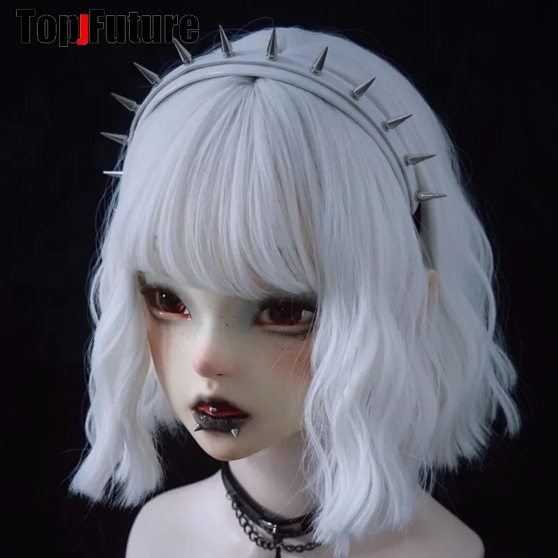 Streetwear Y2K Girl Women Gothic Lolita Cosplay Harajuku Punk Steampunk Spike Hairbands Hairband Hair Hoop