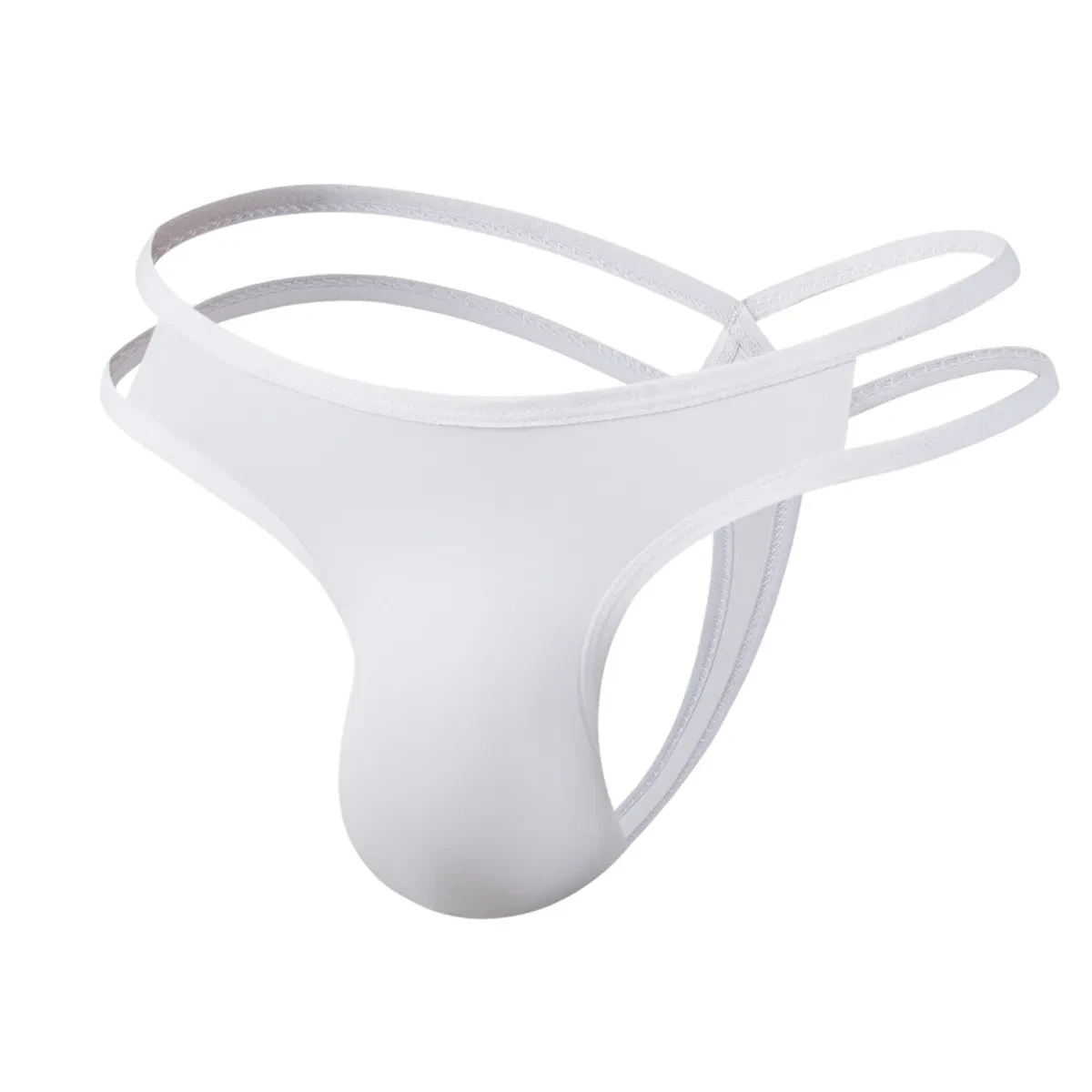 Low Waist Ultra-thin Silky Men's Thong White