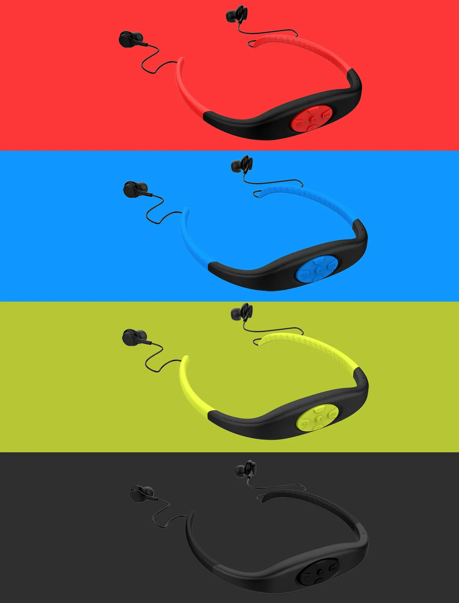 2in1 Bluetooth Wireless Earphone &MP3 Music Player 8G Headphone IPX8 Waterproof Swim Sport Neckband Stereo Headset with Mic