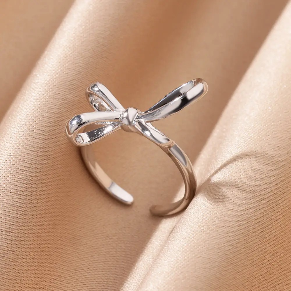 Bowkot Rings for Women & Girls: Open Waterproof Premium Stainless Steel Ring