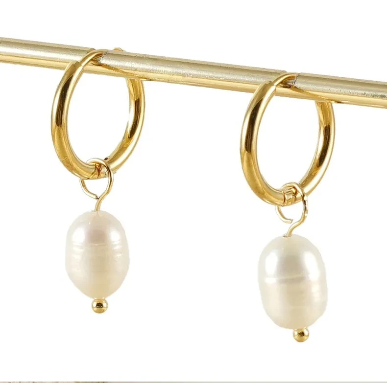 Stainless Steel Personalized Earrings Pearl Earrings Titanium Steel Light Luxury Women's