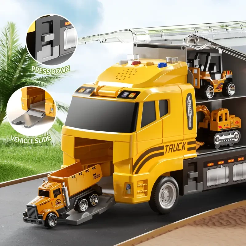 Youngsters HOME Die-Cast Construction Vehicle Toy Set with Play Mat