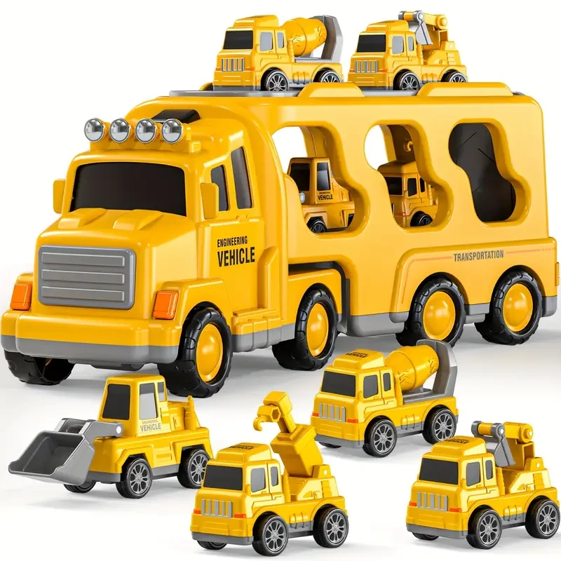 5-in-1 Engineering Transport Vehicle Toy Set