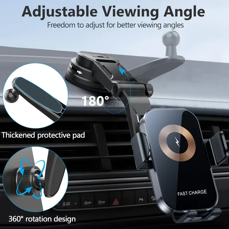 YWOR 15W Fast Wireless Car Charger Mount