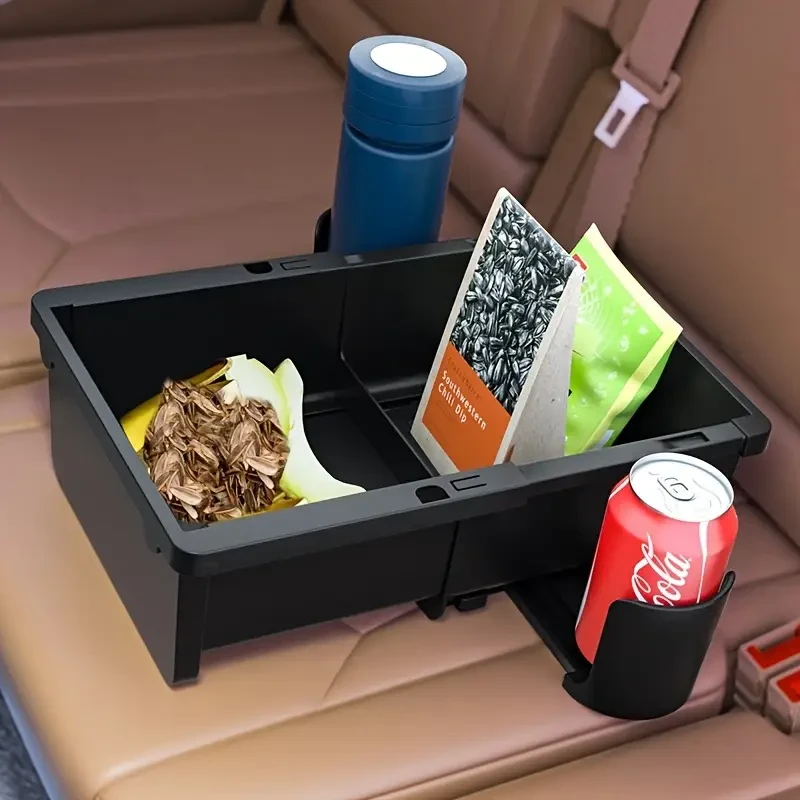 6-in-1 Car Center Console Organizer with Cup Holders & Phone Slot