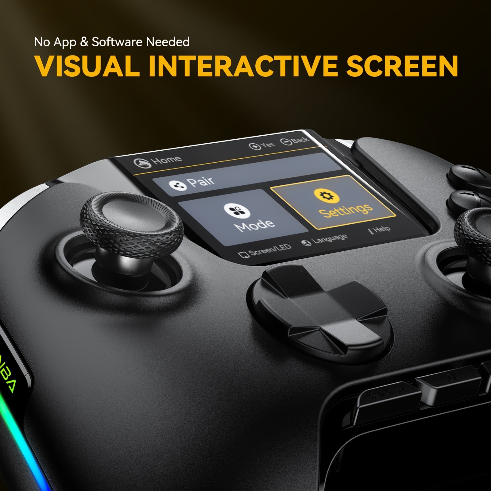 (No Drift) Interactive Screen Wireless Gaming Controller iOS, Switch, PC, Android, Steam Deck Compatible