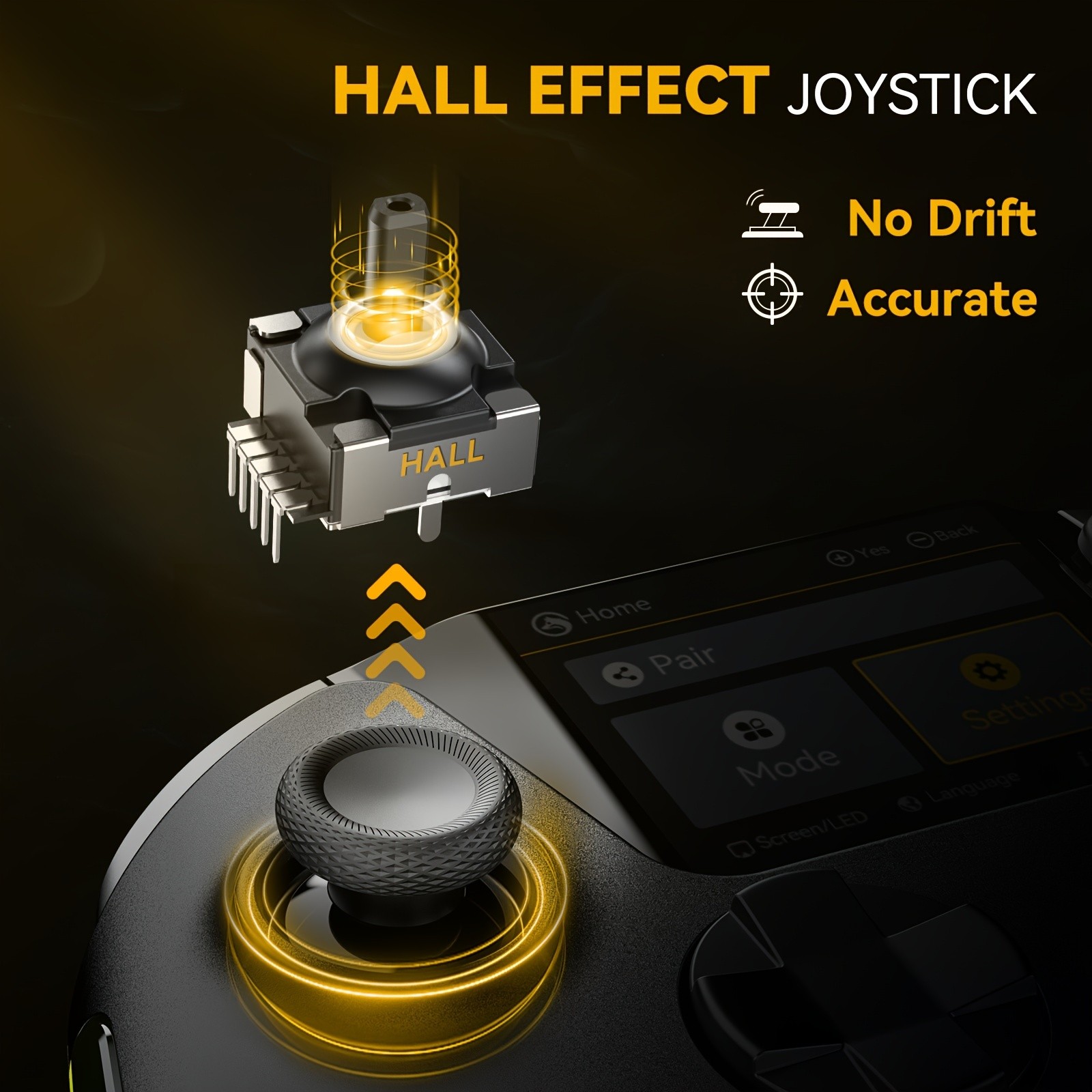 (No Drift) Interactive Screen Wireless Gaming Controller iOS, Switch, PC, Android, Steam Deck Compatible