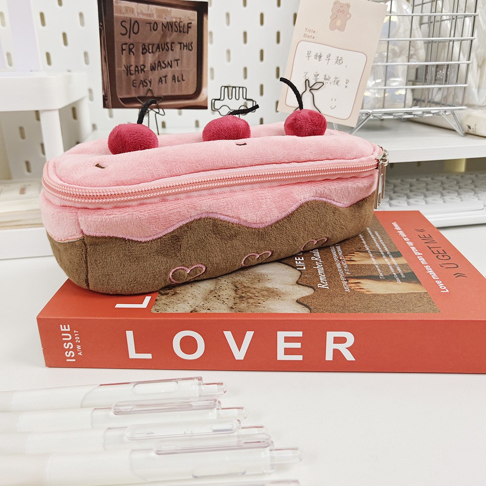 New Cherry Cake Plush Pencil Bag