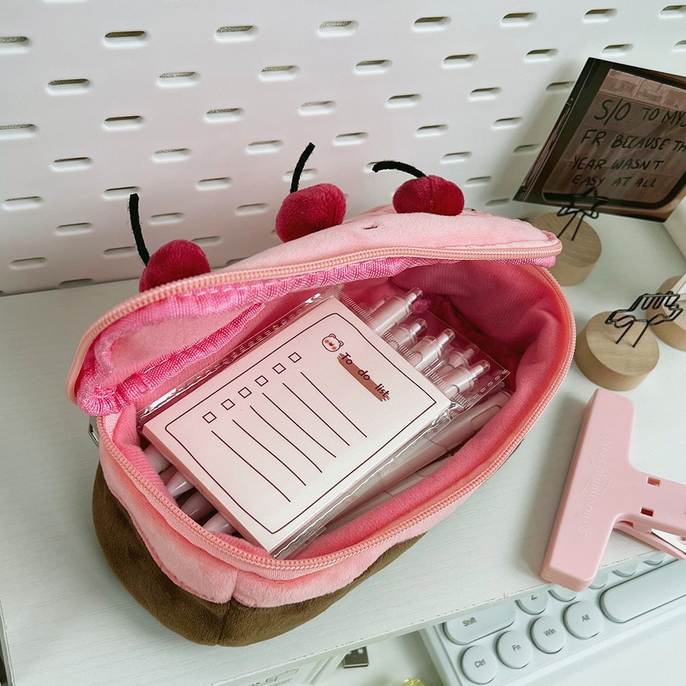 New Cherry Cake Plush Pencil Bag