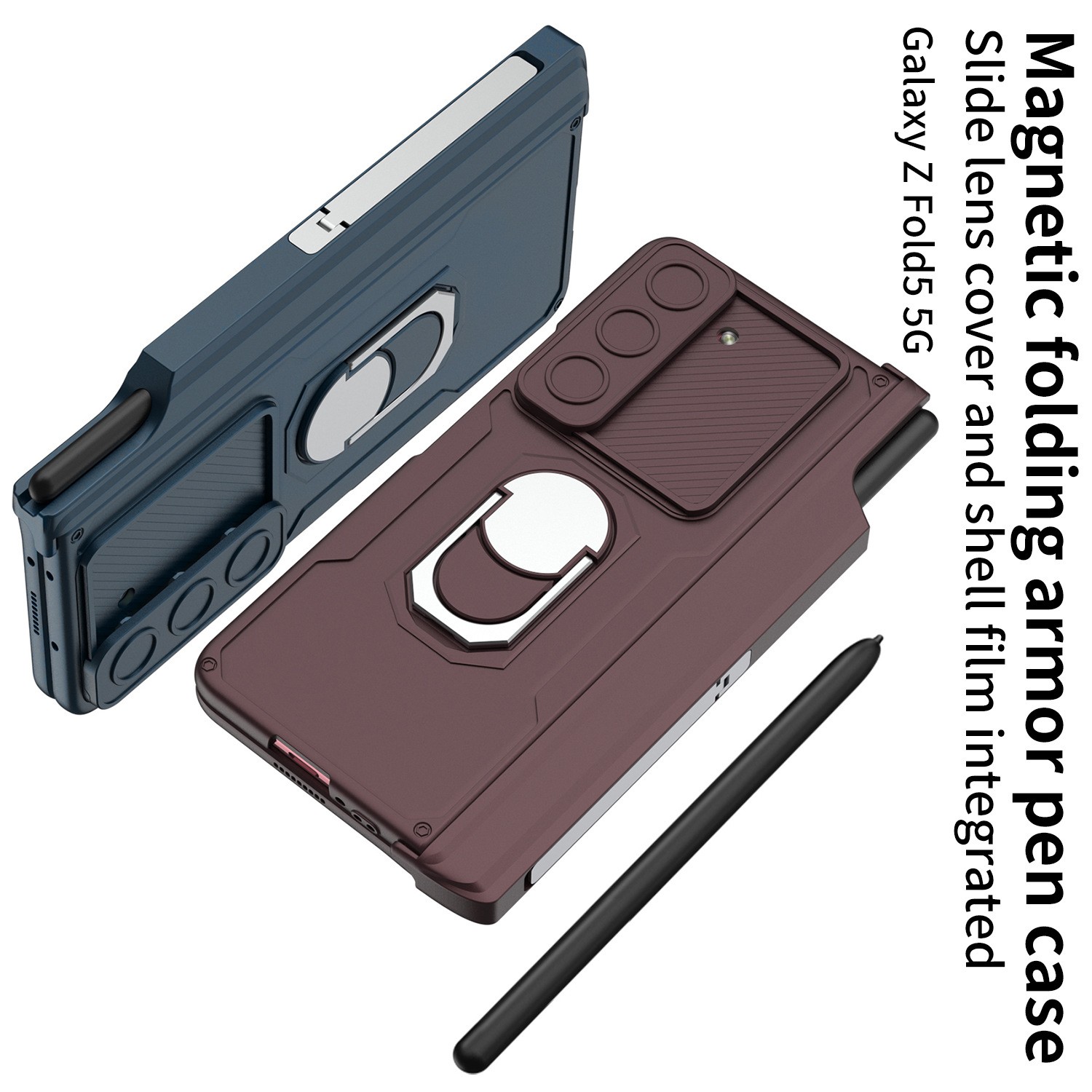 Folding Hinge Phone Case Magnetic Bracket Protective Sleeve