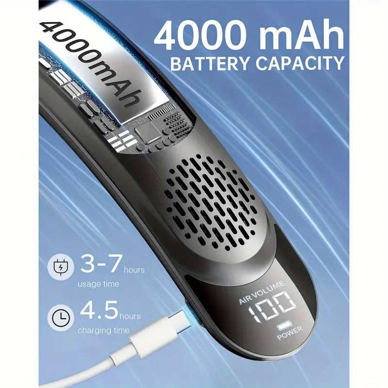 4 Turbo Engine USB Rechargeable Neck Fan